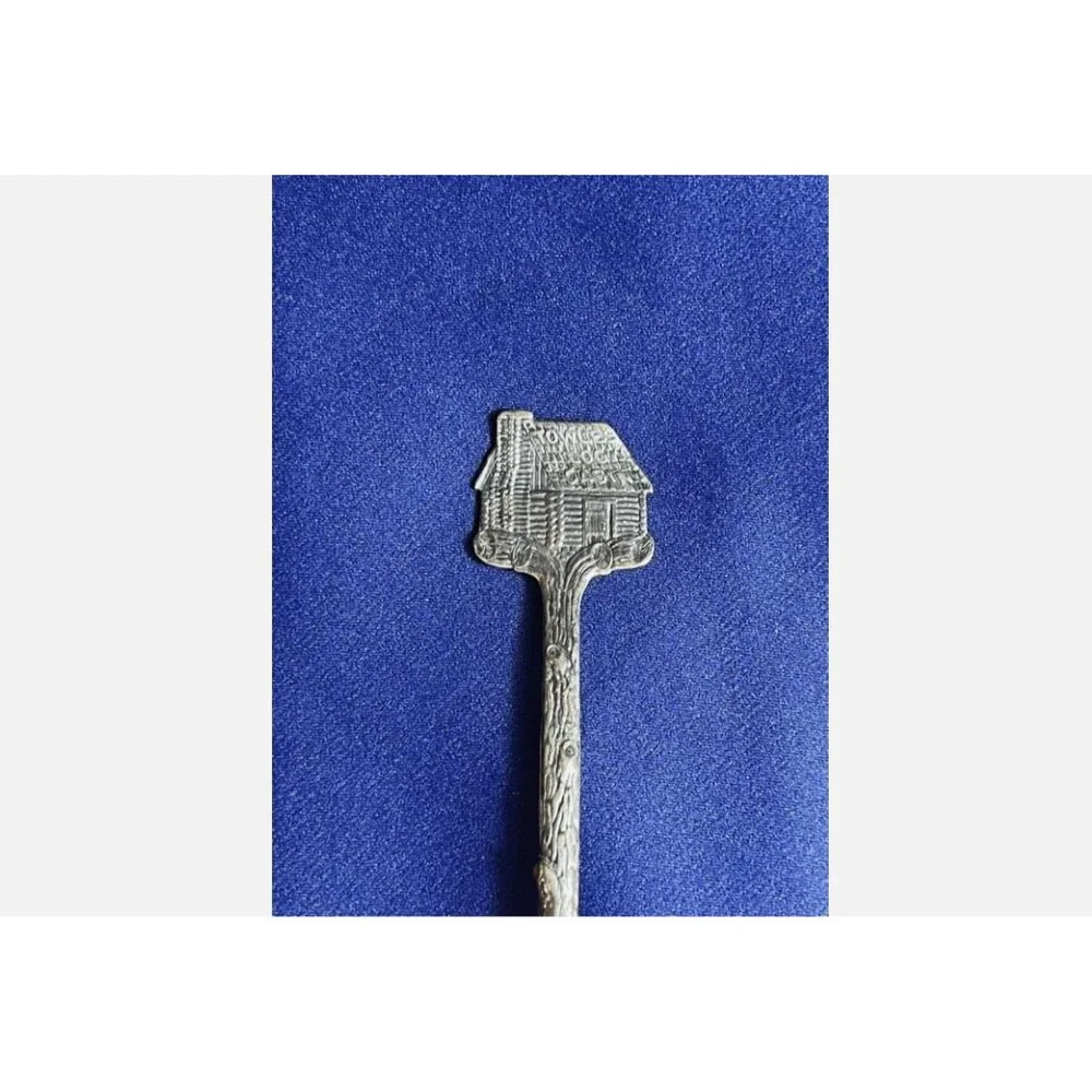 Vintage Towle Log Cabin Syrup Spoon Silverplate Souvenir 1900s 1920s Collectible